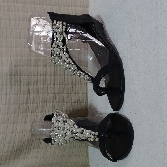 Demango womens sandles size 41 black with pearls - Picture 1 of 8